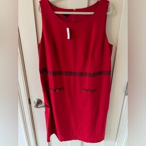 NWT Talbots Sleeveless Red and Black Dress Size 16W